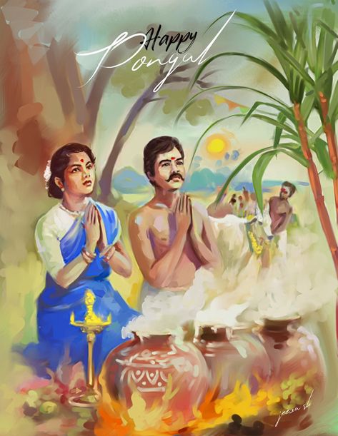 Happy Pongal 2023 #Happypongal2023 Nature, Pongal Painting, Pongal Poster, Happy Pongal In Tamil, Happy Pongal Images, Pongal Drawing, Pongal Photos, Pongal Festival Images, Pongal In Tamil
