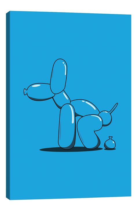 ICANVAS Pooping Balloon Dog (Blue) by avesix Canvas Wall Art - 26"x18" available at #nordstromrack Ballon Painting, Dog Pooping, Dog Canvas Painting, Balloon Painting, Creative Drawing Prompts, Drawing Prompt, Dog Canvas, Balloon Dog, Dogs Pooping