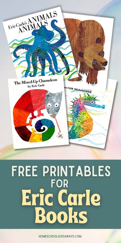 Prek Units Of Study, Eric Carle Coloring Pages Free Printables, Eric Carle Book Activities, Book Themes For Preschool, Reading Week Activities Preschool, Eric Carle Printables Free, Eric Carle Toddler Activities, Book Week Preschool Activities, Book And Craft Preschool