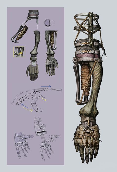 Shinobi Prosthetic Arm Art - Sekiro: Shadows Die Twice Art Gallery Bionic Arm Character Design, Sekiro Shinobi Prosthetic, Bionic Arm Concept Art, Prosthetic Arm Fantasy Art, Steampunk Arm Prosthetic, Prosthetic Arm Art, Steampunk Prosthetic Arm, Mechs Concept Art, Sekiro Prosthetic Arm