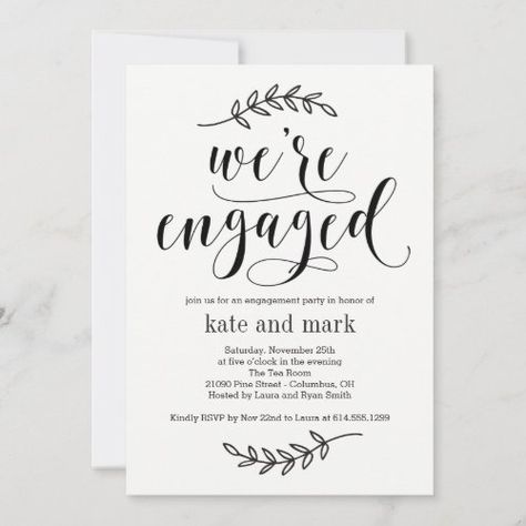 $2.92 | Rustic Elegance Engagement Party Invitation #engagement party invitation, modern engagement party invitation, engagement invitation, we're engaged, they're engaged, elegant engagement party, simple engagement party, rustic engagement party, she said yes, we said yes Wedding Invitation Text Message, Said Yes Engagement, We Said Yes, Engagement Party Rustic, Elegant Engagement Party, Retro Wedding Invitations, Engagement Invitations, Retro Wedding, Invitation Inspiration