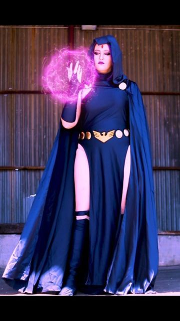 Raven Cosplay Plus Size, Plus Size Raven Cosplay, Casual Raven Cosplay, Misty Cosplay, Uncultured Swine, Teen Titans Cosplay, Hallowen Party, Raven Cosplay, Anime Magic