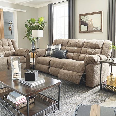 Signature Design by Ashley Workhorse Reclining Sofa Reclining Sofa Living Room, Living Room Recliner, Condo Living Room, Decoracion Living, Livingroom Layout, Living Room Color, Pillow Top, Comfortable Sofa, Decoration Christmas
