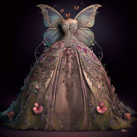 Secret Garden Fashion, Fairy Gown Goddesses, Dreamy Dress Fairy Tales, Fairy Queen Dress, Gown Dress Design, Debut Gowns, Fairy Gown, Dress Design Ideas, Avengers Outfits