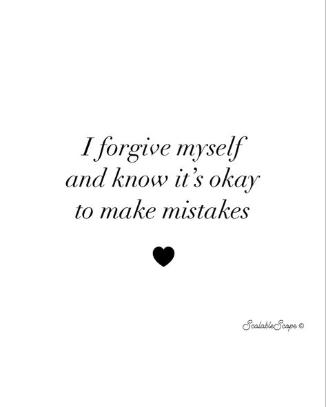 I forgive myself and know it’s okay to make mistakes! 🖤

#selfcompassion #forgiveness #forgive #myself #lovemyself #make #mistakes #makemoments #fail #learning #life #lesson #selfcare #scalablescope Quotes For Mistakes Lessons Learned, Good People Make Mistakes Quotes, Quotes For Mistakes, Making Mistakes Quotes Lessons Learned, I Forgive Myself Affirmations, Forgive Myself Quotes, Forgiving Yourself Quotes, Making Mistakes Quotes, Self Forgiveness Quotes