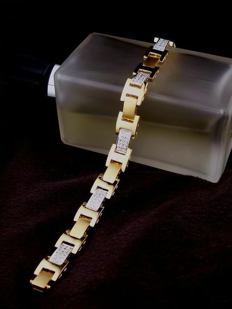 Gents Diamond Bracelet Design, Men Diamond Bracelet, Gents Bracelet Diamond, Gents Diamond Bracelet, Diamond Bracelet Men, Diamond Bracelets For Men, Mens Bracelet Gold Jewelry, Gents Bracelet, Mens Diamond Bracelet