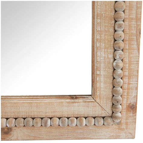 Kelly Clarkson Home Elle Wood Distressed Wall Mirror with Beaded Detailing & Reviews | Wayfair Beaded Mirror, Bohemian Rustic, Distressed Walls, Rustic Wall Mirrors, Entryway Mirror, Bead Frame, Bohemian Wall, Wood Wall Mirror, Cool Mirrors