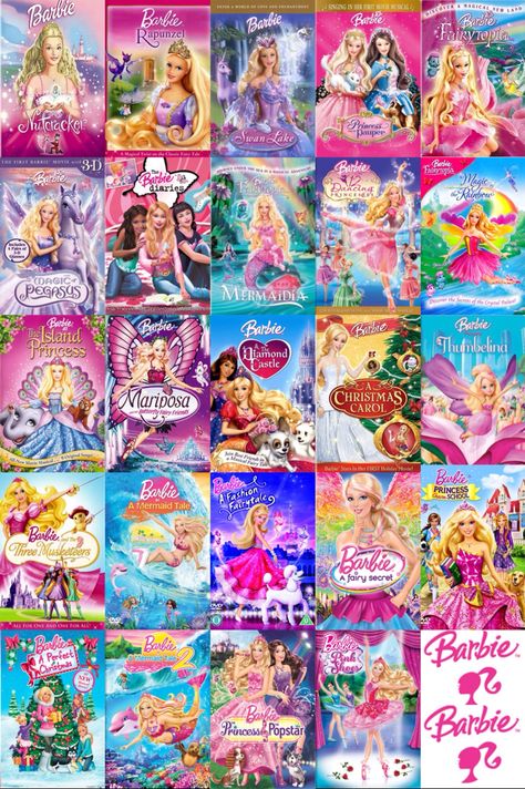 I miss watching Barbie movies just simple brings your inner child. Barbie Movies List, Girly Movies, Barbie Cartoon, Princess Movies, Images Kawaii, Barbie Images, Tapeta Pro Iphone, Pinturas Disney, Barbie Princess