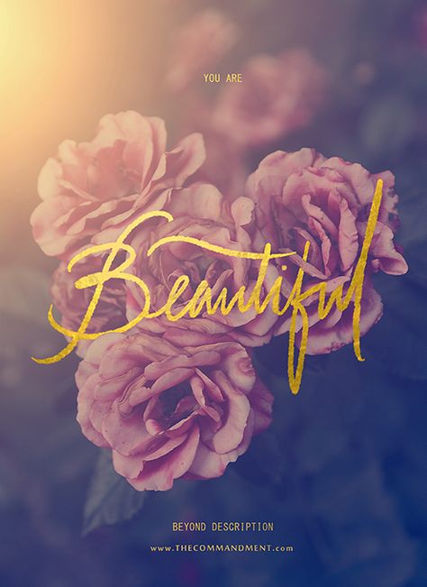 You are Beautiful Beyond Description by Edwin Lim, via Behance Wallpaper Quotes, Phone Backgrounds, Inspiration Sayings, Stickers Quotes, Floral Typography, Grafik Design, You Are Beautiful, Beautiful Quotes, Belle Photo