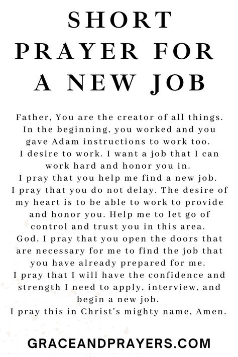 Are you seeking prayers to find a new job? Then we hope that these prayers will help you trust the plan God has for you while you look for work! Click to read all prayers to find a new job. All Things Are Working For My Good, Prayers To Find Employment, Prayers For Things To Work Out, Praying For New Job, Prayers For Finding A Job, Prayers To Get A Job, Prayers For Interview New Job, Prayers For A New Job, Prayer For Getting A Job