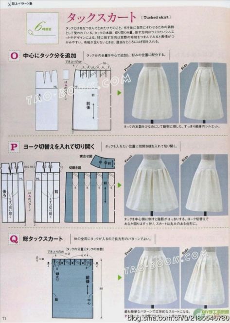 Basic patterns from mrs style book Pleated Skirt Pattern, Pola Rok, Model Rok, Japanese Sewing Patterns, Costura Fashion, Japanese Sewing, Sewing Book, Sewing Skirts, Diy Dress