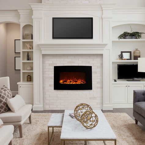 Fireplace tv wall