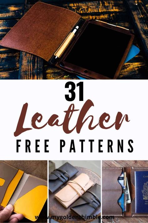 31 Upstanding Leather Patterns Free Printable Templates Leather Stitching Patterns, Leather Carving Ideas, Tandy Leather Projects, Leather And Wood Projects, Leather Products Ideas Creative, Small Leather Crafts, Leather Craft Patterns Free Printable Templates, Leather Craft Patterns Free, Leather Projects Templates