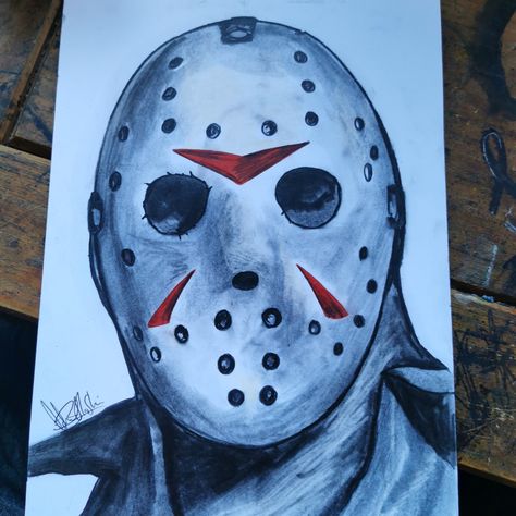 Croquis, Jason Voorhees Artwork, Jason Voorhees Painting Canvas, Jason Drawing Easy, Jason Voorhees Drawing Pencil, Jason Voorhees Drawing Easy, Michael Myers Drawing Pencil, Chief Keef Drawing, Jason Voorhees Painting