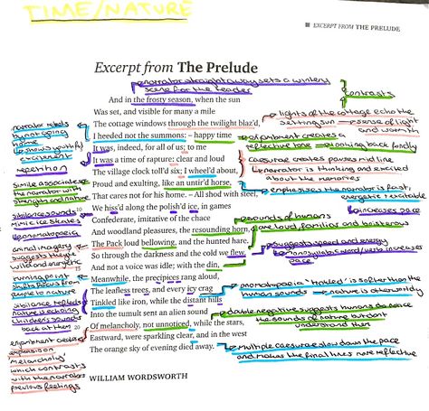 Wjec eduqas poetry anthology analysis of The Prelude by William Wordsworth annotation Wjec Poetry Anthology, Wjec Eduqas Gcse Poetry Anthology, Eduqas Poetry Anthology, The Prelude Poem Analysis, Gcse Poetry Anthology, English Literature Poems, Gcse Poems, Revision Help, Script Analysis