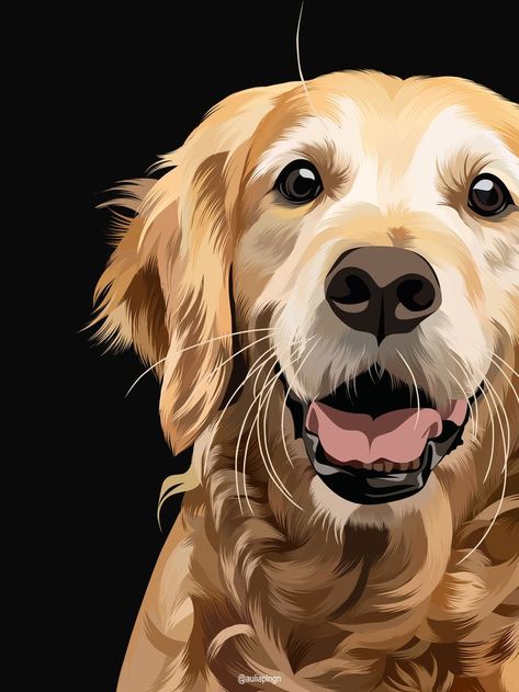 Dog Portrait Digital Art, Digital Pet Art, Illustration Art Dog, Vector Art Animals, Animal Vector Art, Illustration Of Animals, Dog Illustration Art, Dog Design Art, Digital Pet Portrait