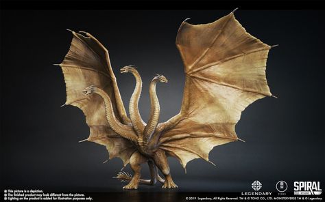 ArtStation - King Ghidorah Statue. Teaser, Vlad Konstantinov High Middle Ages, Godzilla Vs King Ghidorah, Godzilla Monsterverse, Godzilla Franchise, Rukia Bleach, King Ghidorah, Godzilla 2, Types Of Dragons, Mythical Creatures Fantasy