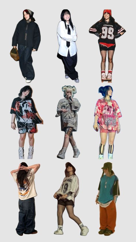 Billie eilish concert outfits #billieeilish #billie #blohsh #blue #hmhas #shark #jersey #concertoutfit #concert #outfit #outfitideas Concert Outfits, Billie Eilish Concert Outfit, Billie Eilish Fashion, Billie Eilish Concert, Baggy Outfit Ideas, Tomboy Aesthetic, Billie Eilish Outfits, Sick Clothes, Hippie Style Clothing