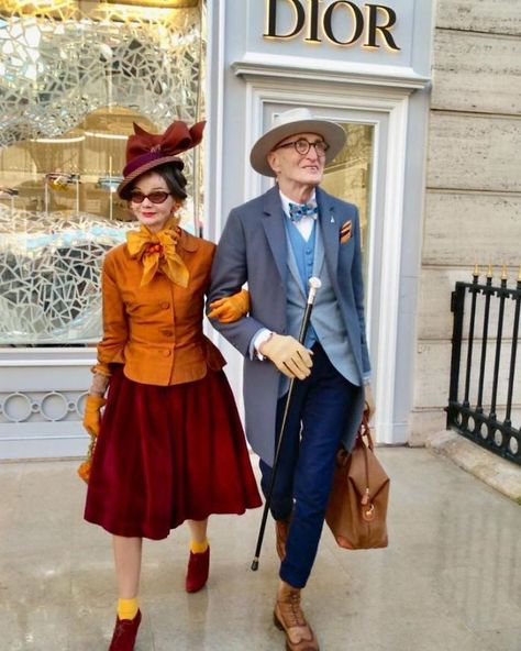 Elderly-Couple-Fashion-Britt-Kanja Old People Fashion, Rich Old Woman, Old Woman Fashion, Britt Berlin, Elderly Fashion, Rich Women Outfits, Old Lady Fashion, Aged Like Fine Wine, German Couple