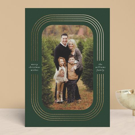 "concentric" - Modern Foil-pressed Holiday Cards in Evergreen by Susan Asbill. Photo Layouts, Foil Pressed Cards, Religious Christmas, Luxury Paper, All Holidays, Modern Holiday, Modern Holiday Card, Foil Stamping, Indie Design