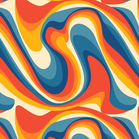 Hand drawn flat groovy psychedelic patte... | Free Vector #Freepik #freevector #pattern #hand-drawn #colorful #flat-design Colored Patterns Design, Colorful Patterns Background, Abstract Art Pattern Design, Cool Design Patterns, Colorful Pattern Art, Groovy Abstract Art, Pattern Ideas Design, Patterns And Designs, Groovy Patterns Wallpaper