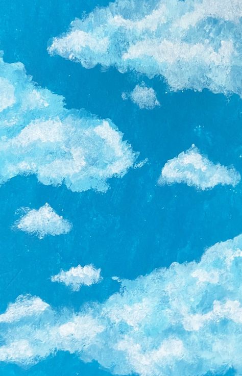 "Cool baby blue" is a gouache painting of white clouds in a blue sky. Inspired by the song "Baby blue" by Luke Hemmings. This is a the perfect gift for a friend or mom and dad, or decoration for your home. Art prints and beautiful stationary available on pin link !! Clouds And Sky Painting, Paint Sky Clouds, Cloud Sky Drawing, Sky Painting With Clouds, Blue Sky Clouds Painting, Sky Aesthetic Drawing, Blue Clouds Painting, Sky Background Painting, Blue Sky Drawing