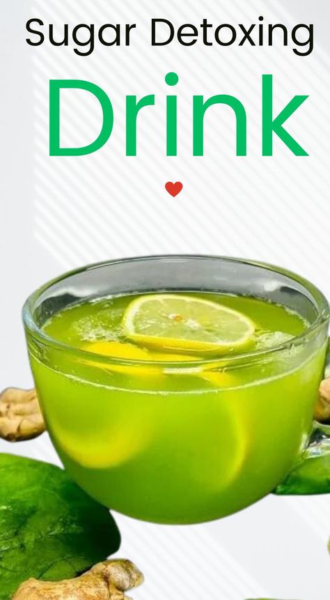 Sugar Detoxing Drink Recipe Sugar Detox Cleanse, Sugar Cleanse, Sugar Detox Plan, Sugar Detox Recipes, Flat Belly Smoothie, Sugar Detox Diet, Homemade Detox Drinks, Detox Juice Cleanse, Home Detox