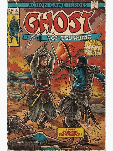 "Ghost of Tsushima fan art comic cover" Poster for Sale by MarkScicluna | Redbubble Ghost Of Tsushima Poster, Ghosts Of Tsushima, Ghost Of Tsushima Art, Game Cover Art, Comic Cover Art, Games Poster, Retro Games Poster, Gaming Poster, 550 Spyder