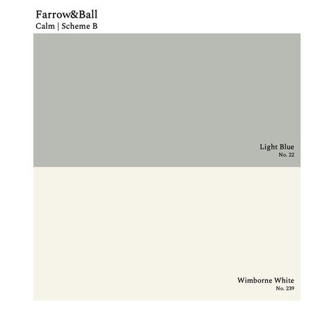 Farrow & Ball | Light Blue and Wimborne White Farrow And Ball 22 Light Blue, Farrow And Ball Light Blue Nursery, Light Blue No 22 Farrow And Ball, Light Blue Farrow And Ball Bathroom, Calming Bedroom Colors Farrow Ball, Farrow Ball Wimborne White, Old White Farrow And Ball Kitchens, Farrow And Ball Colours Blues, Farrow And Ball Light Blue Kitchen