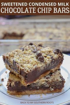 Magic Bars No Coconut, Layer Bars With Sweetened Condensed Milk, Condensed Milk Squares, Desert Bars Recipes, Desserts With Sweetened Condensed Milk, Chocolate Dessert Bar, Sweetened Condensed Milk Recipes, Potluck Desserts, Chocolate Chip Bars