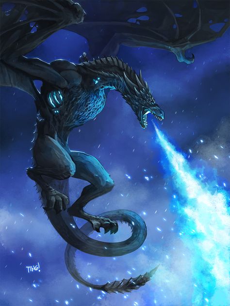 Viserion and the Night King Ice Dragon Game Of Thrones, Blue Fire Dragon, Dark Blue Dragon, Viserion Dragon, King Dragon, Night Dragon, Dessin Game Of Thrones, Game Of Thrones Fan Art, View Painting