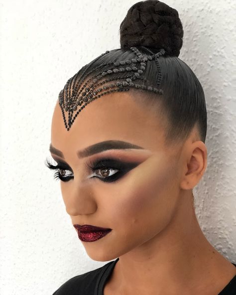 Dancesport Makeup, Latin Ballroom Hairstyles, Latin Hairstyles, Latin Makeup, Dance Competition Makeup, Dancesport Hair, Dance Competition Hair, Ballroom Dancing Hairstyles, Ballroom Dance Hair