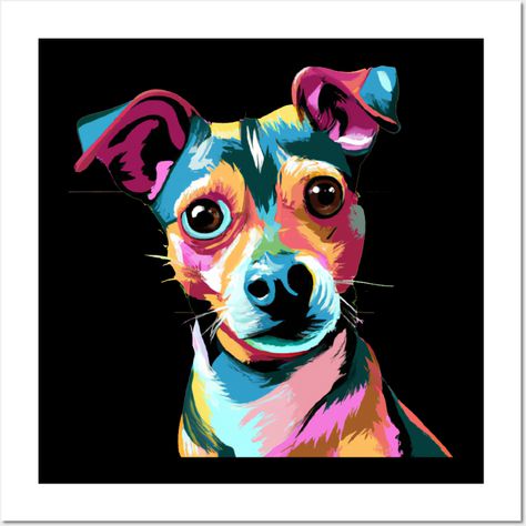 Rat Terrier Pop Art - Dog Lover Gifts. Cool American Rat Terrier design for Rattie lovers. Features Ratting Terrier design with pop art styles. Great Decker Giant artwork for Rat Terrier lovers. -- Choose from our vast selection of art prints and posters to match with your desired size to make the perfect print or poster. Pick your favorite: Movies, TV Shows, Art, and so much more! Available in mini, small, medium, large, and extra-large depending on the design. For men, women, and children. Per Rat Terrier Art, Giant Artwork, Dog Painting Pop Art, Boxer Painting, Rat Terrier Dogs, Dog Pop Art, Pop Art Animals, Glass Fusion Ideas, Pop Art Drawing