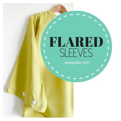 Flared Sleeves Pattern {Sew a Flare Sleeve Top-Tutorial} - Sew Guide Flare Sleeve Dress Pattern, Flared Sleeve Pattern, Flared Sleeves Pattern, Bell Sleeves Pattern, Circle Skirt Calculator, Top Pattern Sewing, Flare Sleeves Pattern, Bell Sleeve Pattern, Fashion Designer Aesthetics