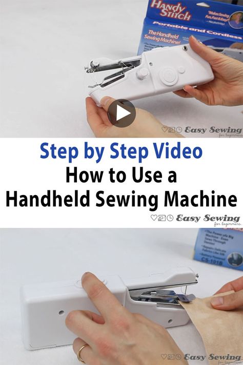 How To Use A Hand Sewing Machine, Hand Sewing Machine How To Use, How To Hand Sew Like A Sewing Machine, Handheld Sewing Machine Projects, Hand Sewing Machine, Handheld Sewing Machine, Sewing Machine Beginner, Sew Machine, Sawing Machine