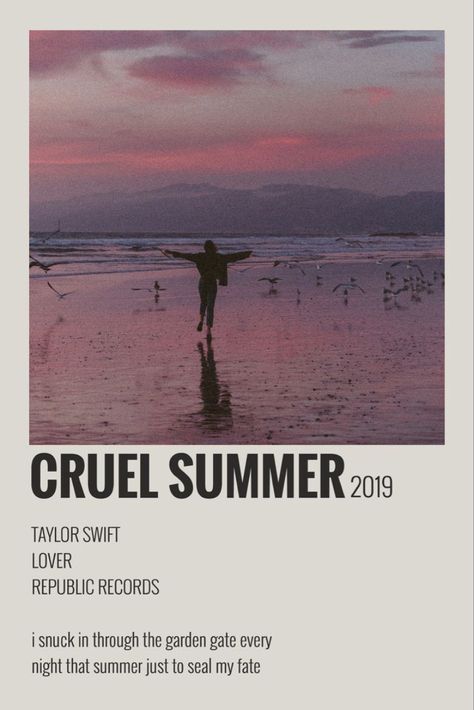Taylor Swift Posters Cruel Summer, Song Room Posters, Taylor Album Poster, Cruel Summer Taylor Swift Polaroid Poster, Poster Cards Music, Music Polaroid Posters Taylor Swift, Song Polaroid Posters Taylor Swift, Aesthetic Song Posters Polaroid, Aesthetic Mini Posters