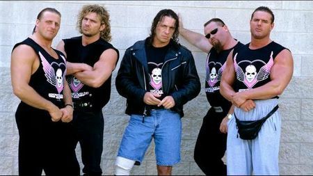 The New Hart Foundation Dynamite Kid, Davey Boy Smith, Hart Foundation, Brian Pillman, Bret Hart, Wwe Hall Of Fame, Vince Mcmahon, British Bulldog, Steve Austin