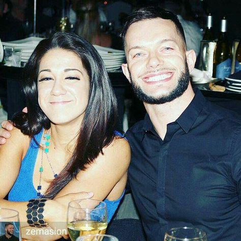 Bayley and Finn Balor Finn Balor And Bayley, Sasha Banks Instagram, Pamela Rose Martinez, Wwe Men, Hug Life, Balor Club, Wwe Couples, Wrestling Posters, Wwe Female