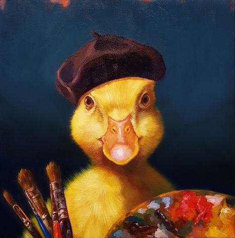 Lucia Heffernan | "Little Master" Lucia Heffernan, Arte Peculiar, Duck Art, Animal Portraits Art, Street Gallery, Literature Art, Contemporary Fine Art, Cute Animal Drawings, Painting Art Projects
