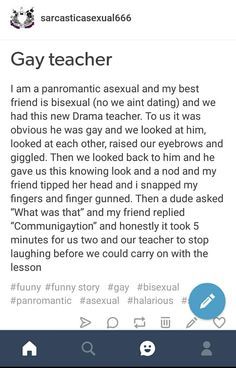 My latest post on tumblr. Best thing that ever happened to me Funny Stories, Lgbt Humor, Lgbt Memes, Lgbtq Funny, Drama Teacher, Gay Humor, Gay Memes, Memes Humor, Cute Gay