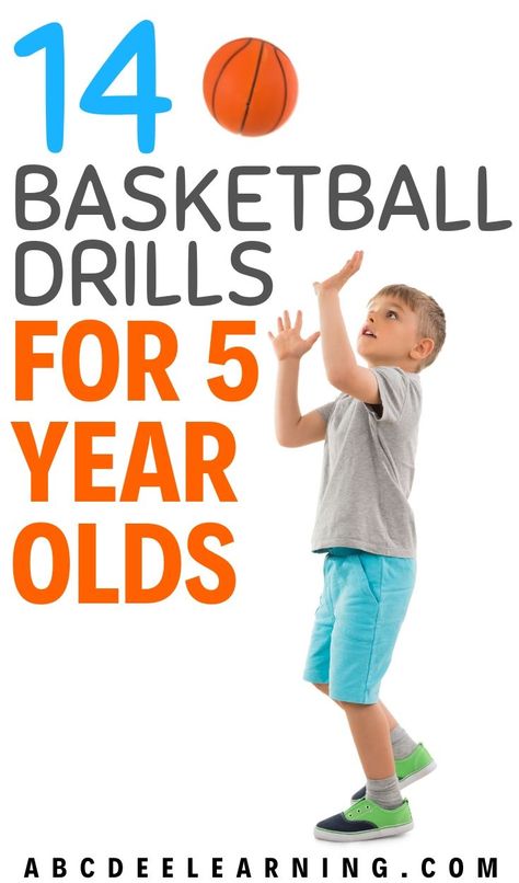 Is your 5 year old starting to show interest in basketball? Help their skills progress by trying my 14 basketball drills that are age appropriate and fun! These drills work on dribbling, shooting, passing and defense. 10u Basketball Drills, Preschool Basketball Drills, Beginner Basketball Dribbling Drills, Fun Basketball Games For Kids, Elementary Basketball Drills, Beginner Basketball Drills For Kids, Drills For Basketball, Basketball Drills For Beginners, Fun Basketball Drills