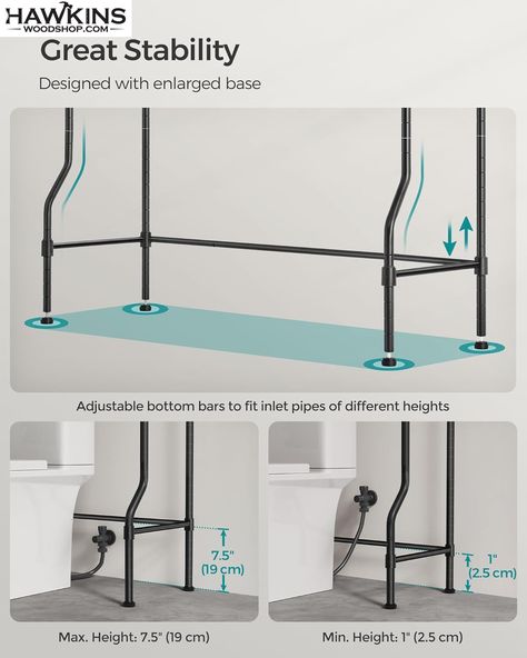 [Maximize Your Space with 4 Shelves] Designed to utilize the unused area above your toilet or washing machine, this spacious