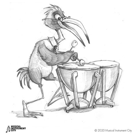 Croquis, Birds Playing Instruments, Band Sketch, Animal Illustration Kids, Sketch Style Tattoos, Cartoon Art Drawing, Cartoon Drawings Of Animals, Animal Drawings Sketches, Storybook Art