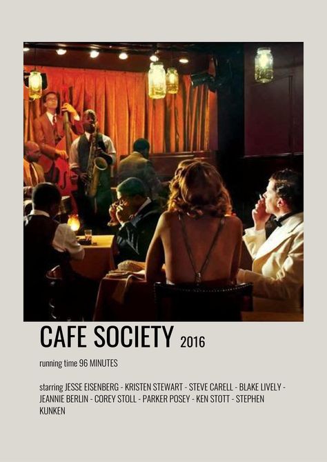Cafe Society Poster, Cafe Society Movie, Live Music Poster, Cafe Society, Film Lovers, Movie Poster Wall, Steve Carell, Poster Minimalist, Woody Allen