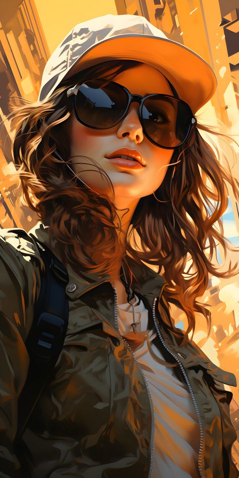 Dive into the world of fashion and flair with this captivating portrait of a woman donning chic sunglasses. Her confident gaze and impeccable style exude an air of sophistication and elegance. The sunglasses add an intriguing allure, hinting at a mysterious personality beneath the fashionable exterior. This artwork is a celebration of modern style and timeless grace, inviting you to appreciate the allure of a woman who knows how to make a statement with her choice of eyewear. Woman Illustration Drawing, Women With Sunglasses, Portrait Drawing Tutorial, Drawing Of A Person, Mysterious Personality, Woman With Sunglasses, Woman In Sunglasses, Face Art Painting, Woman Artwork