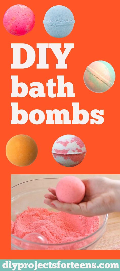 DIY Bath Bombs Recipe and Tutorial - Fun DYI Beauty and Bath Gift - Cool DIY Projects and Crafts for Teens Diy Lush, Christmas Summer, Diy Dekor, Sell Easy, Crafts For Teens To Make, Ge Bort, Bath Bomb Recipes, Sell Diy, Diy Simple