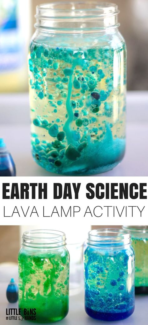 Lava Lamp Science Experiment For Kids! | Little Bins for Little Hands Lava Lamp Science Experiment, Earth Day Science, Lava Lamp Experiment, Homemade Lava Lamp, Earth Activities, Earth Week, Kitchen Science, Earth Day Projects, Science Week