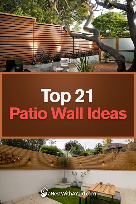 Explore the top 21 patio wall ideas. Personalize your patio with flair. Outdoor Deck Wall Ideas, Decking Wall Ideas, Small Patio Ideas Privacy, Outdoor Deck Accent Wall, Patio Walls Decorating Ideas, Wall Patio Decor Outdoor, Large Exterior Wall Ideas, Patio Wall Covering Ideas, Backyard Walls Ideas