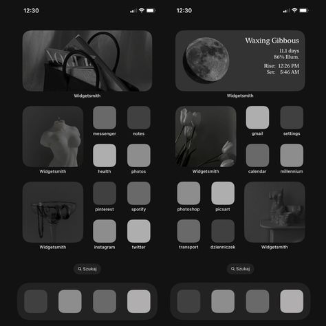 Dark Mode Aesthetic, Iphone Dark Theme, Iphone Home Screen Aesthetic, Mode Aesthetic, Widgets Iphone, Iphone Wallpaper Cute, Home Screen Aesthetic, Iphone Home Screen, Screen Aesthetic