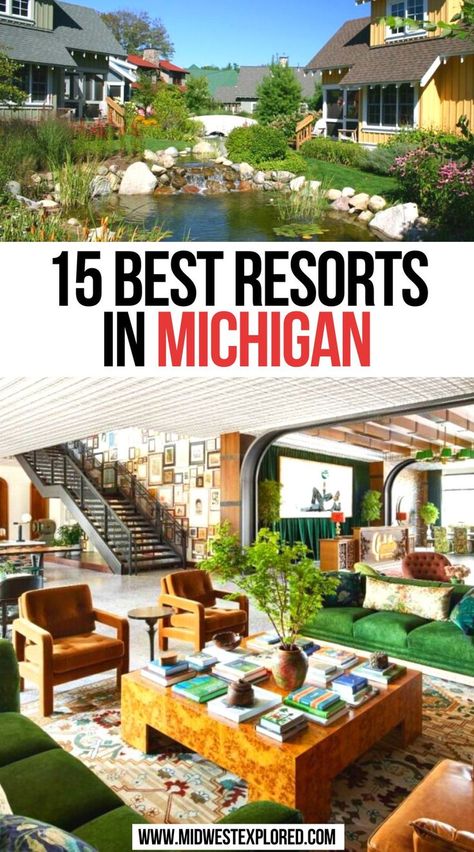 15 Best Resorts in Michigan Lake Michigan Beach Resorts, Michigan Vacation Destinations, Mt Pleasant Michigan, Downriver Michigan, Silver Lake Michigan, Michigan Family Vacation, Lake Michigan Vacation, Northern Michigan Vacation, Torch Lake Michigan